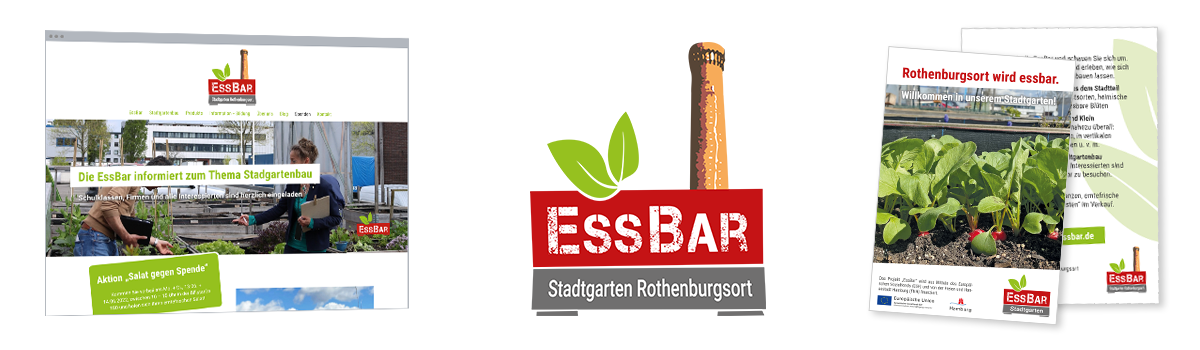 EssBar: Logo, Website & Postkarte