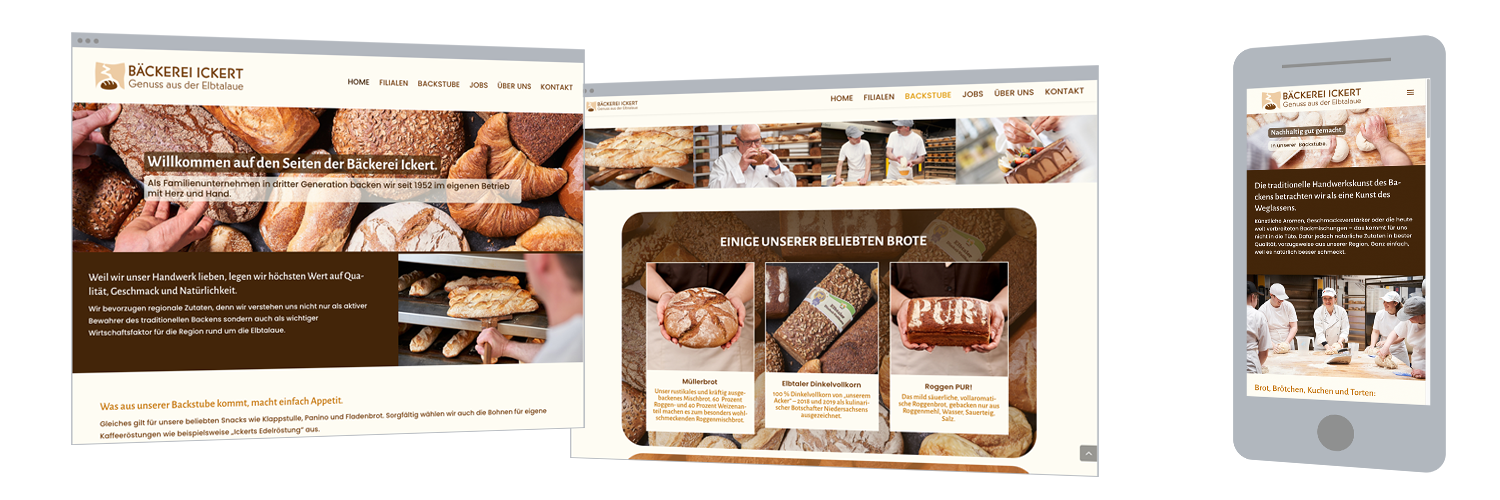 Web-Design für eine Bäckerei