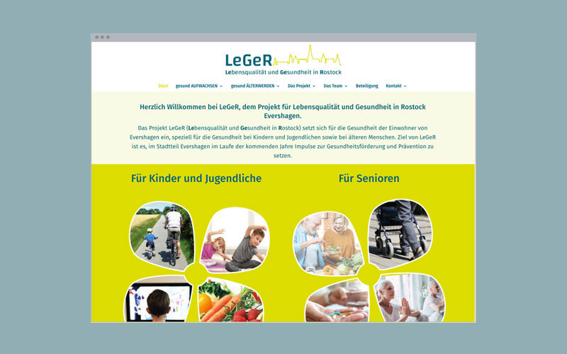 Projekt-Website zum Thema Lebensqualität und Gesundheit | LeGeR